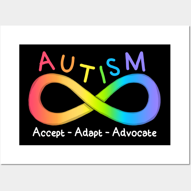 Cute Rainbow Infinity Symbol For Autism Acceptance Wall Art by mia_me